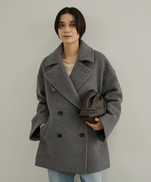 SALON adam et rope'(サロン アダム エ ロペ)の「【WEB限定】FABRICA ダブルクロスPコート(ピーコート・レディース・カーキ/グレー/ブラウン/ネイビー・M/S)」の14枚目の写真