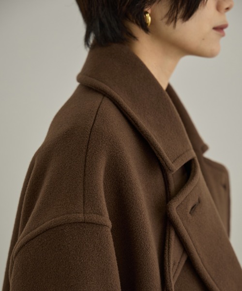 SALON adam et rope'(サロン アダム エ ロペ)の「【WEB限定】FABRICA ダブルクロスPコート(ピーコート・レディース・カーキ/グレー/ブラウン/ネイビー・M/S)」の18枚目の写真