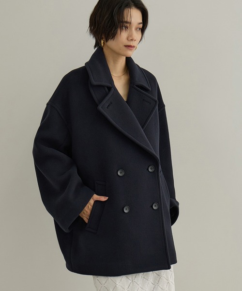 SALON adam et rope'(サロン アダム エ ロペ)の「【WEB限定】FABRICA ダブルクロスPコート(ピーコート・レディース・カーキ/グレー/ブラウン/ネイビー・M/S)」の5枚目の写真