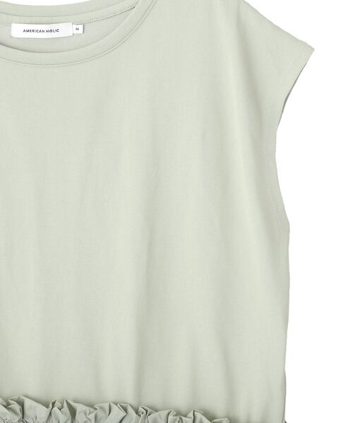 AMERICAN HOLIC(アメリカンホリック)の「【汗染み防止】異素材ペプラムプルオーバー(Tシャツ/カットソー・レディース・パープル/ブラック/カーキ系1/アイボリー・M/L)」の16枚目の写真