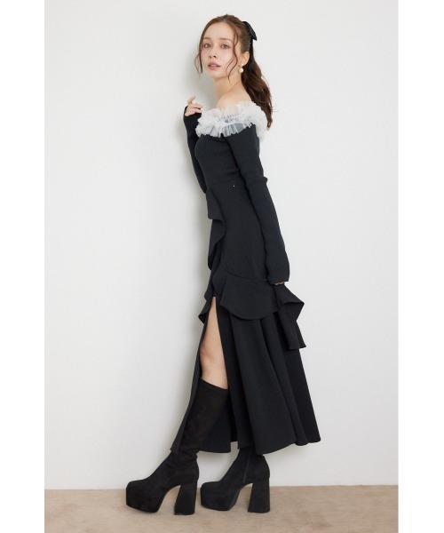 rienda(リエンダ)の「【AW先行アイテム】フリルスリットハイウエストスコートショートパンツ(スカート・レディース・ベージュ/ブラック/グレー系その他・MEDIUM/SMALL)」の8枚目の写真