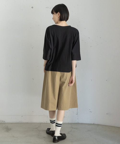 POU DOU DOU(プードゥドゥ)の「フロッキーねこプリントドルマントップス(Tシャツ/カットソー・レディース・ブラウン/オフホワイト/ブラック・3)」の18枚目の写真