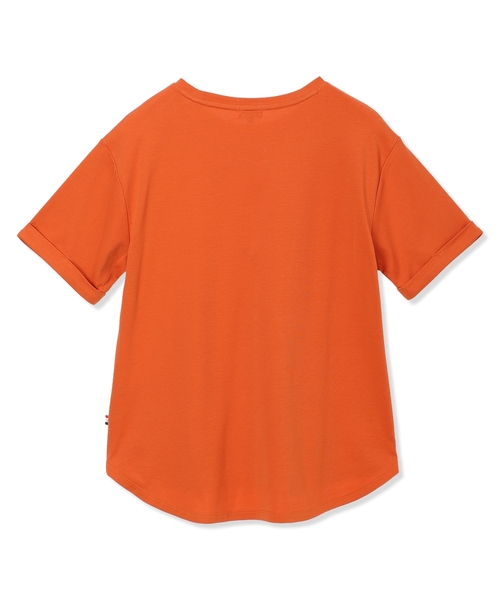 Petit Honfleur（プチオンフルール）の「ロゴプリントTシャツ【接触冷感・UVカット・オーガニックコットンブレンド】（Tシャツ/カットソー・レディース・オレンジ/モカ/ネイビー・M/L）」の20枚目の写真
