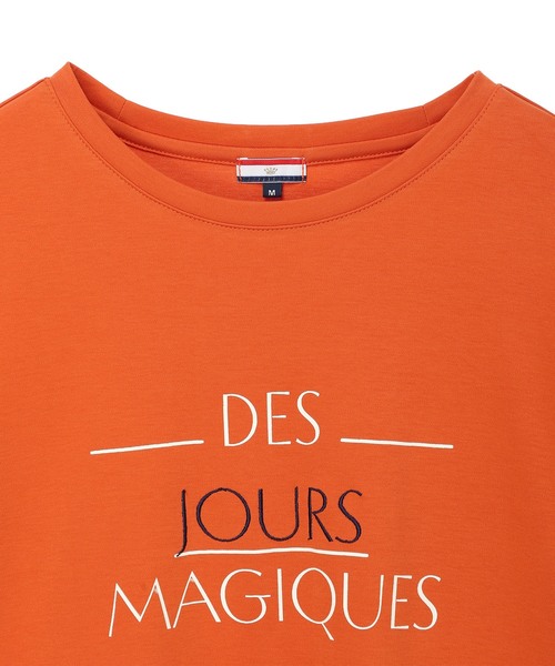 Petit Honfleur（プチオンフルール）の「ロゴプリントTシャツ【接触冷感・UVカット・オーガニックコットンブレンド】（Tシャツ/カットソー・レディース・オレンジ/モカ/ネイビー・M/L）」の21枚目の写真