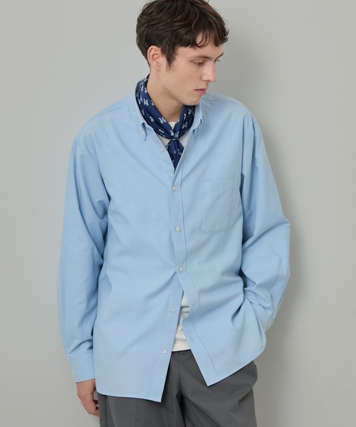 EASENCE（イーズエンス）の「【EASENCE】ロイヤルオックス リラックスフィット ボタンダウン長袖シャツ / UVカット・イージーケア（シャツ/ブラウス・メンズ・サックスブルー/ネイビー/オフホワイト/グレー/ネイビー系・XL/S/L/M）」の4枚目の写真