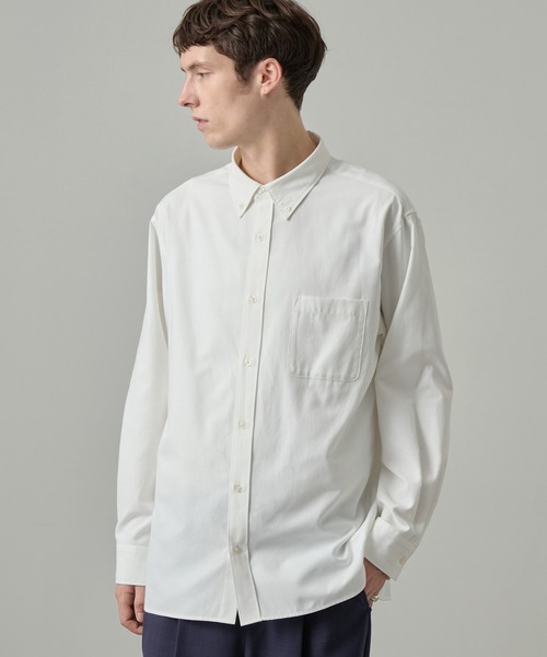 EASENCE（イーズエンス）の「【EASENCE】ロイヤルオックス リラックスフィット ボタンダウン長袖シャツ / UVカット・イージーケア（シャツ/ブラウス・メンズ・サックスブルー/ネイビー/オフホワイト/グレー/ネイビー系・XL/S/L/M）」の10枚目の写真