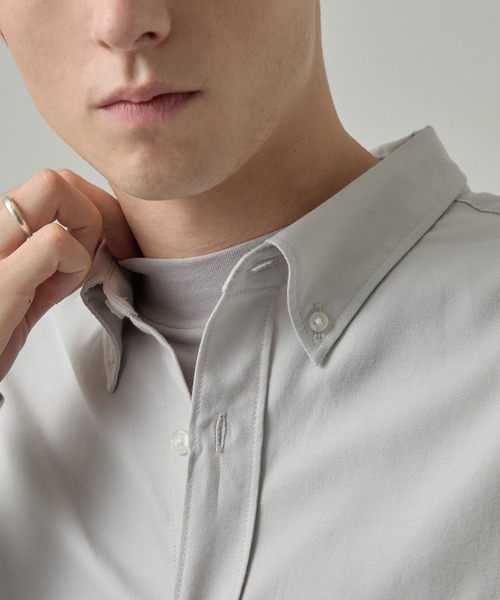 EASENCE（イーズエンス）の「【EASENCE】ロイヤルオックス リラックスフィット ボタンダウン長袖シャツ / UVカット・イージーケア（シャツ/ブラウス・メンズ・サックスブルー/ネイビー/オフホワイト/グレー/ネイビー系・XL/S/L/M）」の11枚目の写真