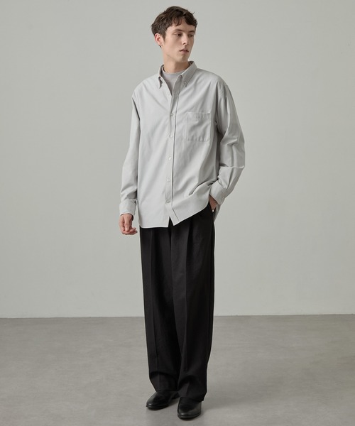 EASENCE（イーズエンス）の「【EASENCE】ロイヤルオックス リラックスフィット ボタンダウン長袖シャツ / UVカット・イージーケア（シャツ/ブラウス・メンズ・サックスブルー/ネイビー/オフホワイト/グレー/ネイビー系・XL/S/L/M）」の13枚目の写真