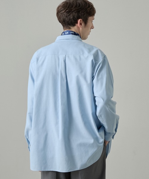 EASENCE（イーズエンス）の「【EASENCE】ロイヤルオックス リラックスフィット ボタンダウン長袖シャツ / UVカット・イージーケア（シャツ/ブラウス・メンズ・サックスブルー/ネイビー/オフホワイト/グレー/ネイビー系・XL/S/L/M）」の18枚目の写真