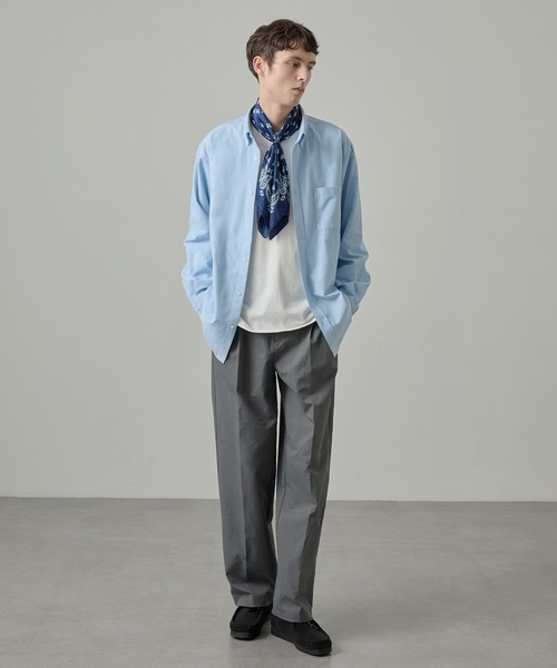 EASENCE（イーズエンス）の「【EASENCE】ロイヤルオックス リラックスフィット ボタンダウン長袖シャツ / UVカット・イージーケア（シャツ/ブラウス・メンズ・サックスブルー/ネイビー/オフホワイト/グレー/ネイビー系・XL/S/L/M）」の20枚目の写真