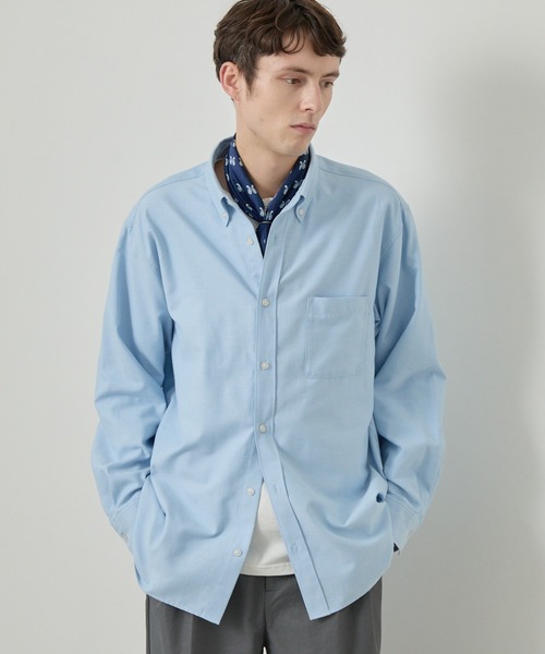 EASENCE（イーズエンス）の「【EASENCE】ロイヤルオックス リラックスフィット ボタンダウン長袖シャツ / UVカット・イージーケア（シャツ/ブラウス・メンズ・サックスブルー/ネイビー/オフホワイト/グレー/ネイビー系・XL/S/L/M）」の15枚目の写真