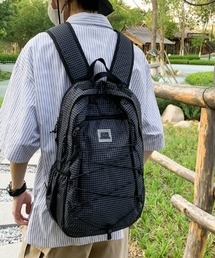 【26年秋冬新作アイテム】【A4サイズ対応】ドローコードデザインナイロンチェックカラーバックパック
