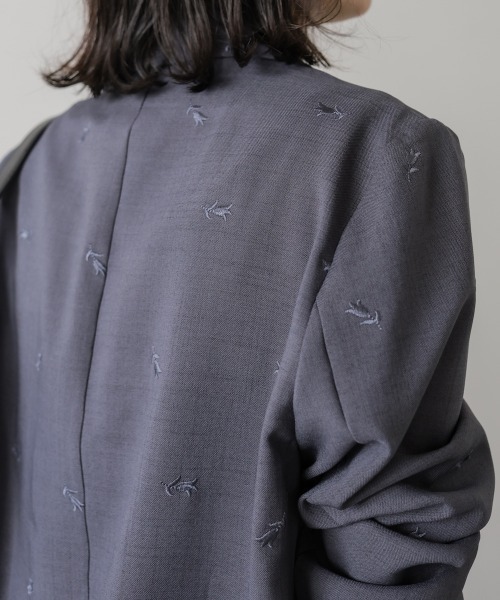 Bab(バブ)の「フラワー刺繍ダブルテーラードジャケット(テーラードジャケット・レディース・グレー/ベージュ/ブラウン・M)」の22枚目の写真