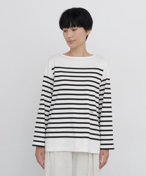 human woman(ヒューマンウーマン)の「◆パネルボーダー天竺バスクシャツ(Tシャツ/カットソー・レディース・ブラック系その他3/ブルー系その他3・MEDIUM)」の6枚目の写真