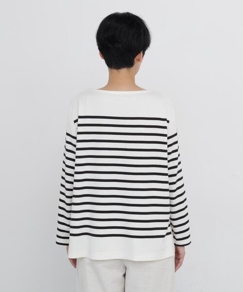 human woman(ヒューマンウーマン)の「◆パネルボーダー天竺バスクシャツ(Tシャツ/カットソー・レディース・ブラック系その他3/ブルー系その他3・MEDIUM)」の8枚目の写真