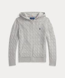 POLO RALPH LAUREN CHILDRENSWEAR（ポロ ラルフ ローレン チルドレンズウェア）の「ケーブル コットン フーデッド フルジップ セーター（パーカー）」