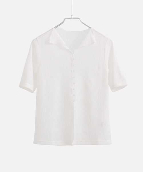 Fashion Letter(ファッションレター)の「カットレース ハーフスリーブ シアーカーディガン(カーディガン/ボレロ・レディース・ブラック/ピンク/ライトブルー/ホワイト・M)」の11枚目の写真