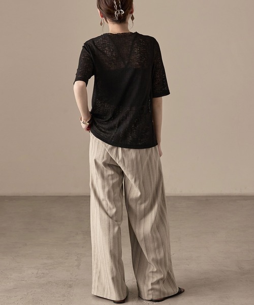 Fashion Letter(ファッションレター)の「カットレース ハーフスリーブ シアーカーディガン(カーディガン/ボレロ・レディース・ブラック/ピンク/ライトブルー/ホワイト・M)」の17枚目の写真