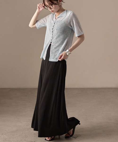 Fashion Letter(ファッションレター)の「カットレース ハーフスリーブ シアーカーディガン(カーディガン/ボレロ・レディース・ブラック/ピンク/ライトブルー/ホワイト・M)」の20枚目の写真