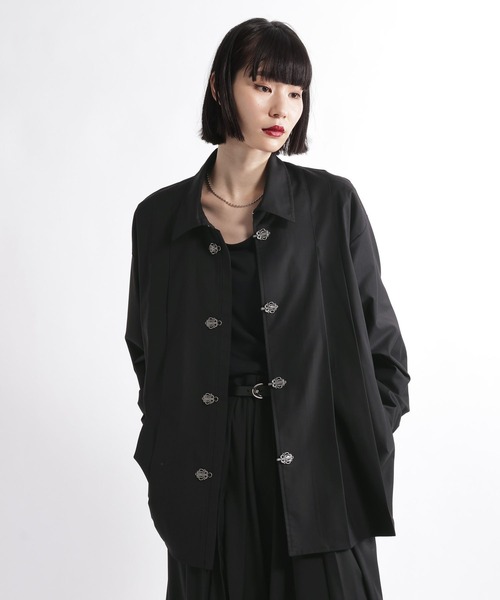 HARE(ハレ)の「【SET UP対応】YOSEタックメタルボタンシャツLS(HARE)(シャツ/ブラウス・メンズ・ブラック/グレー系その他2/グレー系その他3・FREE)」の4枚目の写真
