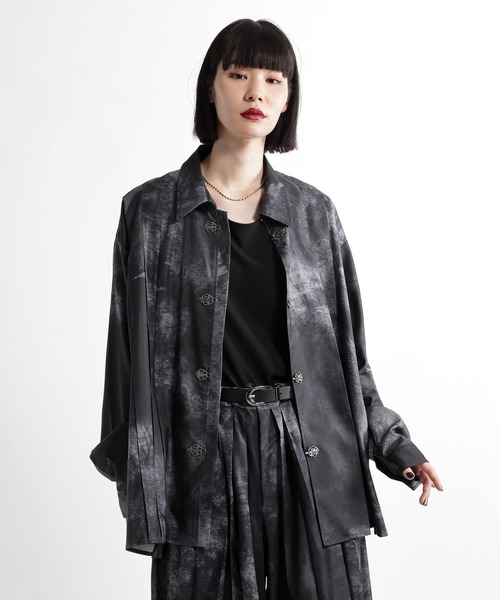 HARE(ハレ)の「【SET UP対応】YOSEタックメタルボタンシャツLS(HARE)(シャツ/ブラウス・メンズ・ブラック/グレー系その他2/グレー系その他3・FREE)」の9枚目の写真