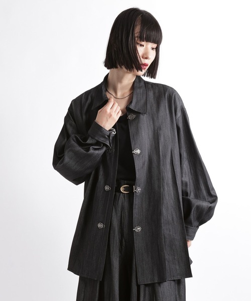 HARE(ハレ)の「【SET UP対応】YOSEタックメタルボタンシャツLS(HARE)(シャツ/ブラウス・メンズ・ブラック/グレー系その他2/グレー系その他3・FREE)」の12枚目の写真