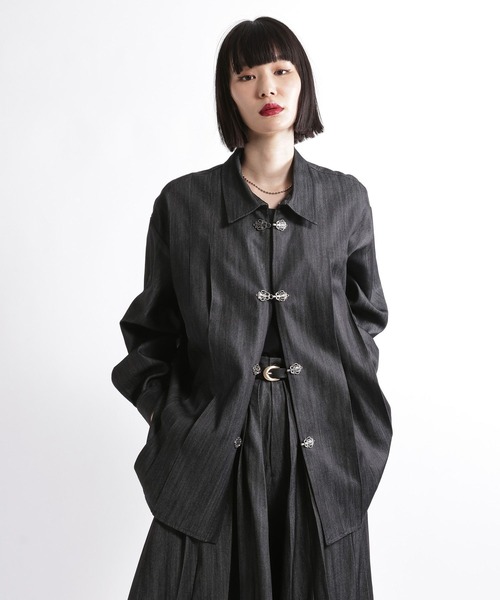 HARE(ハレ)の「【SET UP対応】YOSEタックメタルボタンシャツLS(HARE)(シャツ/ブラウス・メンズ・ブラック/グレー系その他2/グレー系その他3・FREE)」の15枚目の写真
