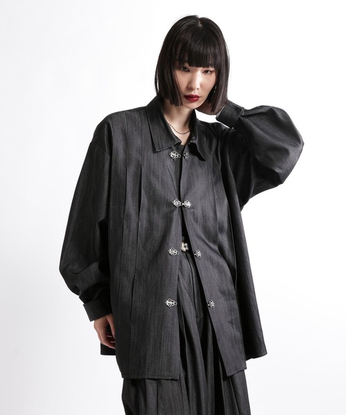 HARE(ハレ)の「【SET UP対応】YOSEタックメタルボタンシャツLS(HARE)(シャツ/ブラウス・メンズ・ブラック/グレー系その他2/グレー系その他3・FREE)」の16枚目の写真
