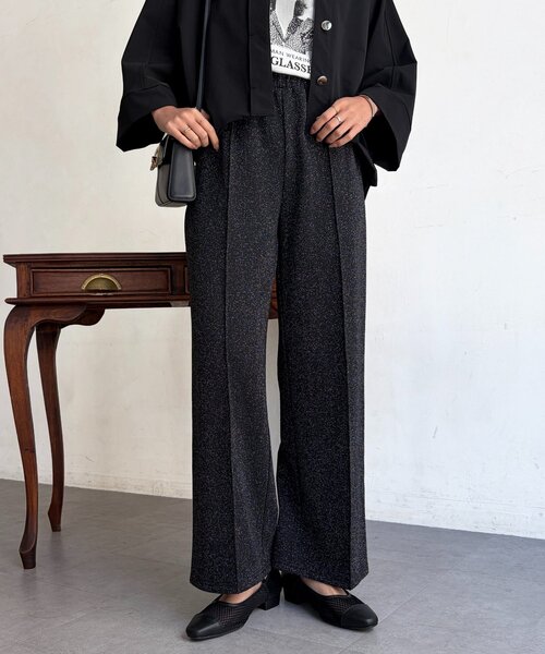 Chez toi(シェトワ)の「ラメ裏毛パンツ(その他パンツ・レディース・ブラック/グレー・FREE)」の3枚目の写真