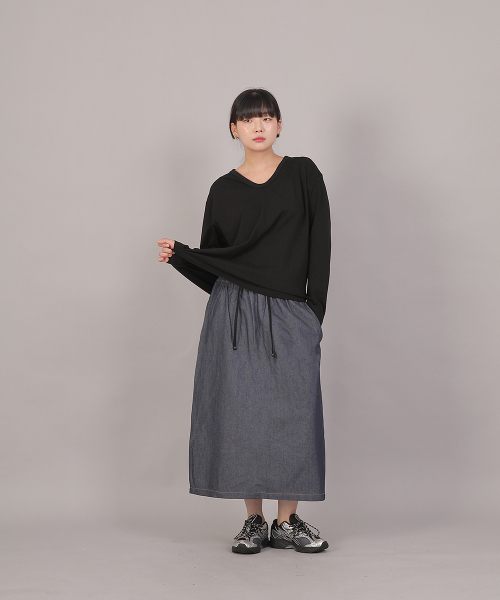 SAINTCREW(セントクルー)の「オーバーサイズ16sコットンVネック長袖TシャツCOL-8A19ブラック(Tシャツ/カットソー・レディース・その他・FREE)」の8枚目の写真