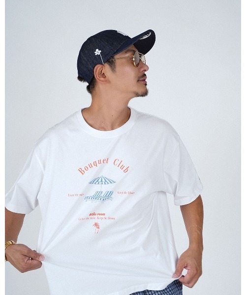 #Re:room(リルーム)の「ブーケクラブカラープリントTシャツ(Tシャツ/カットソー・メンズ・ホワイト/ライトブラック・S-M)」の3枚目の写真