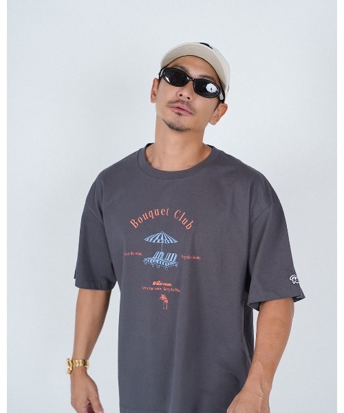 #Re:room(リルーム)の「ブーケクラブカラープリントTシャツ(Tシャツ/カットソー・メンズ・ホワイト/ライトブラック・S-M)」の14枚目の写真