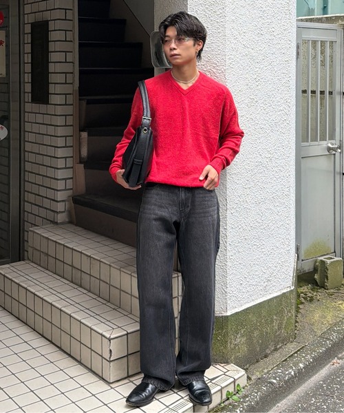 SINSS（シンス）の「Fox blend V-neck knit / フォックスブレンドVネックニット（ニット/セーター・メンズ・レッド/チャコール/ブルー/ライトグレー・LARGE/MEDIUM/SMALL/X-SMALL）」の11枚目の写真