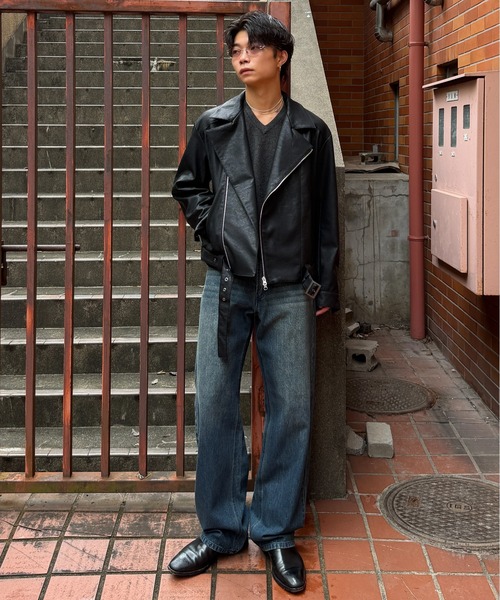 SINSS（シンス）の「Fox blend V-neck knit / フォックスブレンドVネックニット（ニット/セーター・メンズ・レッド/チャコール/ブルー/ライトグレー・LARGE/MEDIUM/SMALL/X-SMALL）」の7枚目の写真