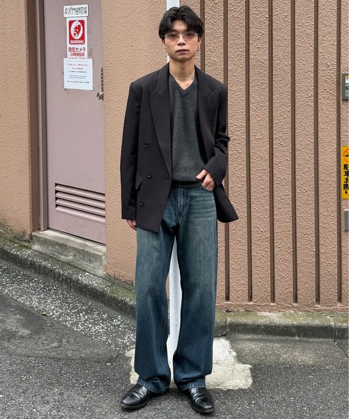 SINSS（シンス）の「Fox blend V-neck knit / フォックスブレンドVネックニット（ニット/セーター・メンズ・レッド/チャコール/ブルー/ライトグレー・LARGE/MEDIUM/SMALL/X-SMALL）」の8枚目の写真