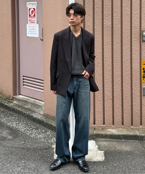 SINSS（シンス）の「Fox blend V-neck knit / フォックスブレンドVネックニット（ニット/セーター・メンズ・レッド/チャコール/ブルー/ライトグレー・LARGE/MEDIUM/SMALL/X-SMALL）」の9枚目の写真