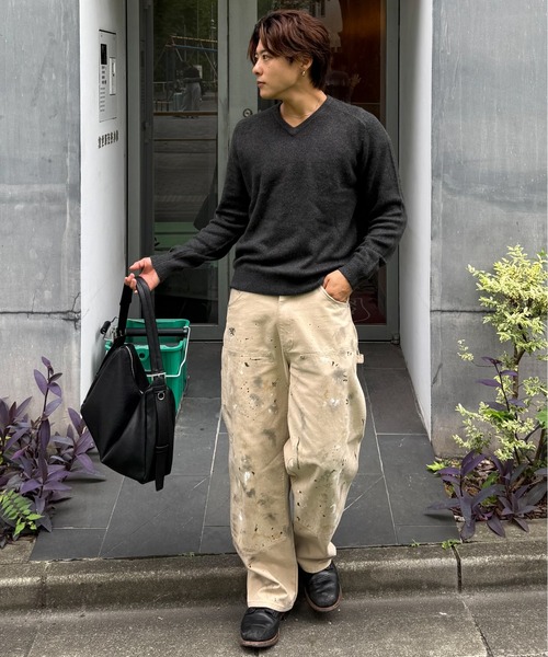 SINSS（シンス）の「Fox blend V-neck knit / フォックスブレンドVネックニット（ニット/セーター・メンズ・レッド/チャコール/ブルー/ライトグレー・LARGE/MEDIUM/SMALL/X-SMALL）」の10枚目の写真
