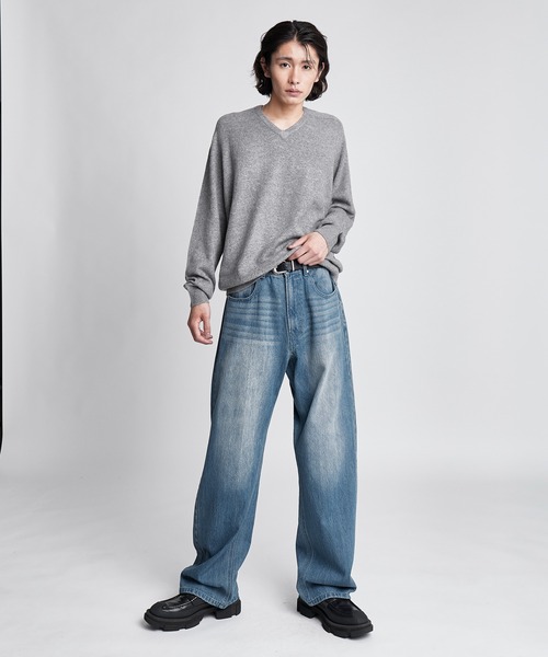 SINSS（シンス）の「Fox blend V-neck knit / フォックスブレンドVネックニット（ニット/セーター・メンズ・レッド/チャコール/ブルー/ライトグレー・LARGE/MEDIUM/SMALL/X-SMALL）」の19枚目の写真