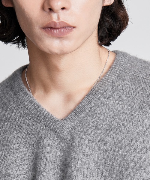 SINSS（シンス）の「Fox blend V-neck knit / フォックスブレンドVネックニット（ニット/セーター・メンズ・レッド/チャコール/ブルー/ライトグレー・LARGE/MEDIUM/SMALL/X-SMALL）」の13枚目の写真