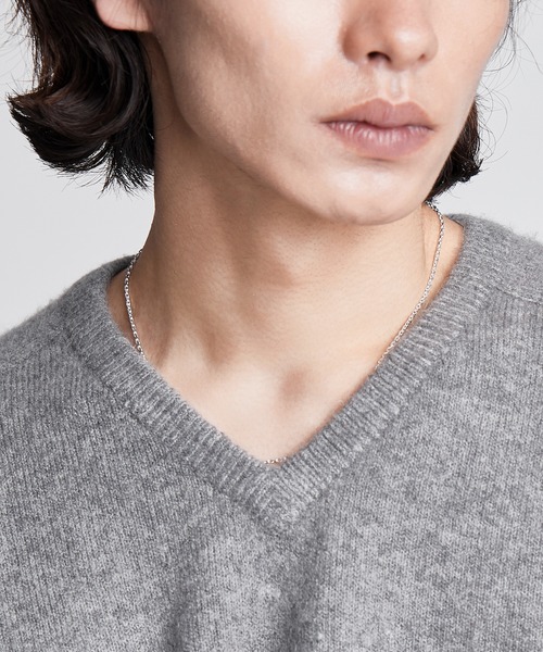 SINSS（シンス）の「Fox blend V-neck knit / フォックスブレンドVネックニット（ニット/セーター・メンズ・レッド/チャコール/ブルー/ライトグレー・LARGE/MEDIUM/SMALL/X-SMALL）」の14枚目の写真