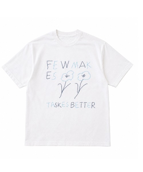 FreeZone(フリーゾーン)の「手描き風フラワー&ロゴプリントオーバーサイズTシャツ(Tシャツ/カットソー・メンズ・ホワイト/グレー・F)」の2枚目の写真