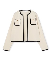 ダブルフェイスノット ハーフスリーブカーディガン（カーディガン