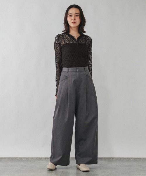GLOBAL WORK（グローバルワーク）の「ストレッチ総レースフーディー/1054133（Tシャツ/カットソー・レディース・ホワイト/ブラック・LARGE/MEDIUM）」の7枚目の写真