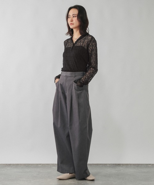 GLOBAL WORK（グローバルワーク）の「ストレッチ総レースフーディー/1054133（Tシャツ/カットソー・レディース・ホワイト/ブラック・LARGE/MEDIUM）」の8枚目の写真