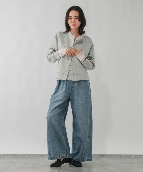 GLOBAL WORK（グローバルワーク）の「ストレッチ総レースフーディー/1054133（Tシャツ/カットソー・レディース・ホワイト/ブラック・LARGE/MEDIUM）」の3枚目の写真