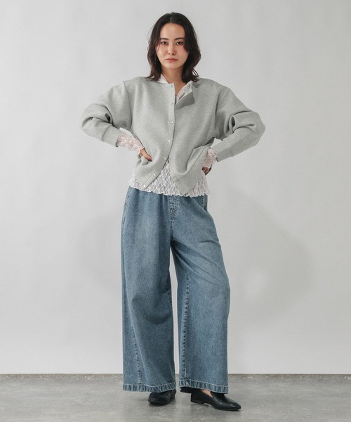 GLOBAL WORK（グローバルワーク）の「ストレッチ総レースフーディー/1054133（Tシャツ/カットソー・レディース・ホワイト/ブラック・LARGE/MEDIUM）」の4枚目の写真