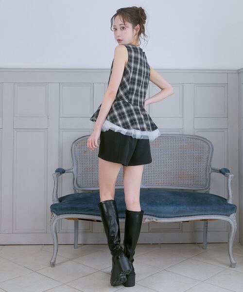 MAJESTIC LEGON（マジェスティックレゴン）の「チュールペプラムリボンブラウス（シャツ/ブラウス・レディース・ブラック系その他/ホワイト系その他2・MEDIUM）」の19枚目の写真