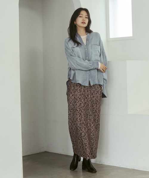 hunch（ハンチ）の「バンドカラーダブルガーゼシャツ（シャツ/ブラウス・レディース・ライトブルー/ダークブラウン/ブルー/ピンク・FREE）」の22枚目の写真