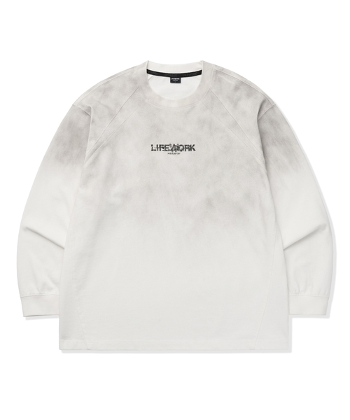 LIFE WORK(ライフワーク)の「スプレークラックロゴ長袖Tシャツ(Tシャツ/カットソー・メンズ・ブラック/アイボリー・MEDIUM/LARGE)」の1枚目の写真