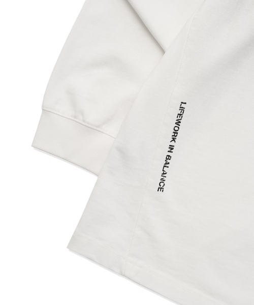LIFE WORK(ライフワーク)の「スプレークラックロゴ長袖Tシャツ(Tシャツ/カットソー・メンズ・ブラック/アイボリー・MEDIUM/LARGE)」の6枚目の写真